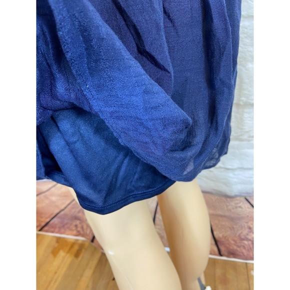 IZ Buyer Dress Size 11 Dark Blue Dress with Overlay Top Cover Trim Lined Dress - Picture 7 of 11